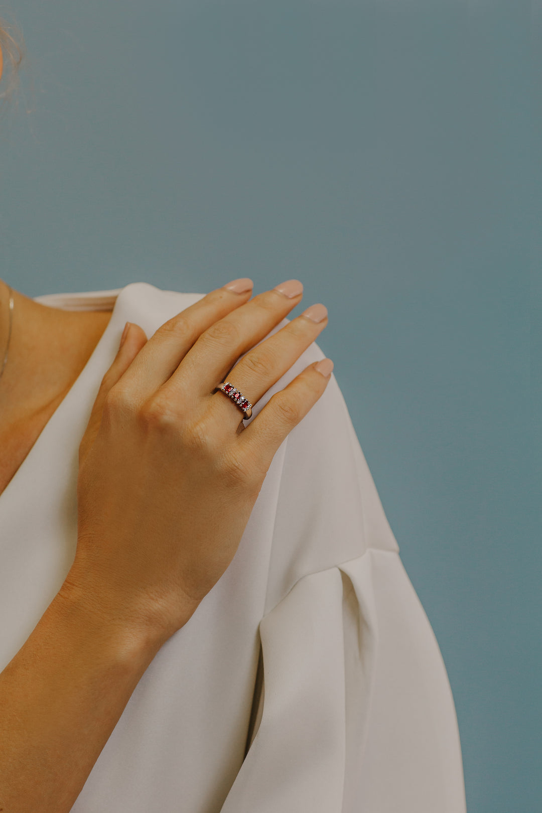 Comete gouden ring met diamanten en robijnen ANB2560