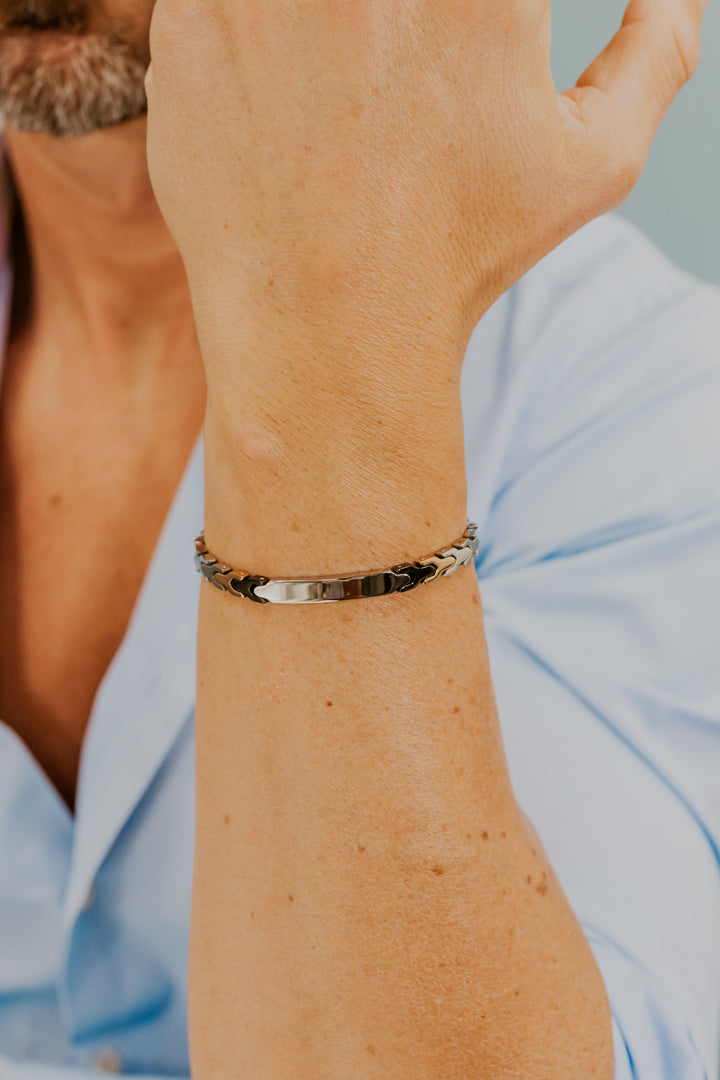 Comete Bracelet Steel, black and rosé PVD UBR1228