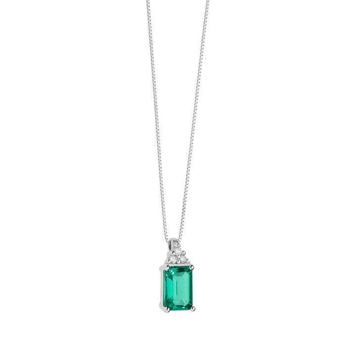 Comete Necklace in Gold, Diamonds and Octagonal Emerald GLB1438