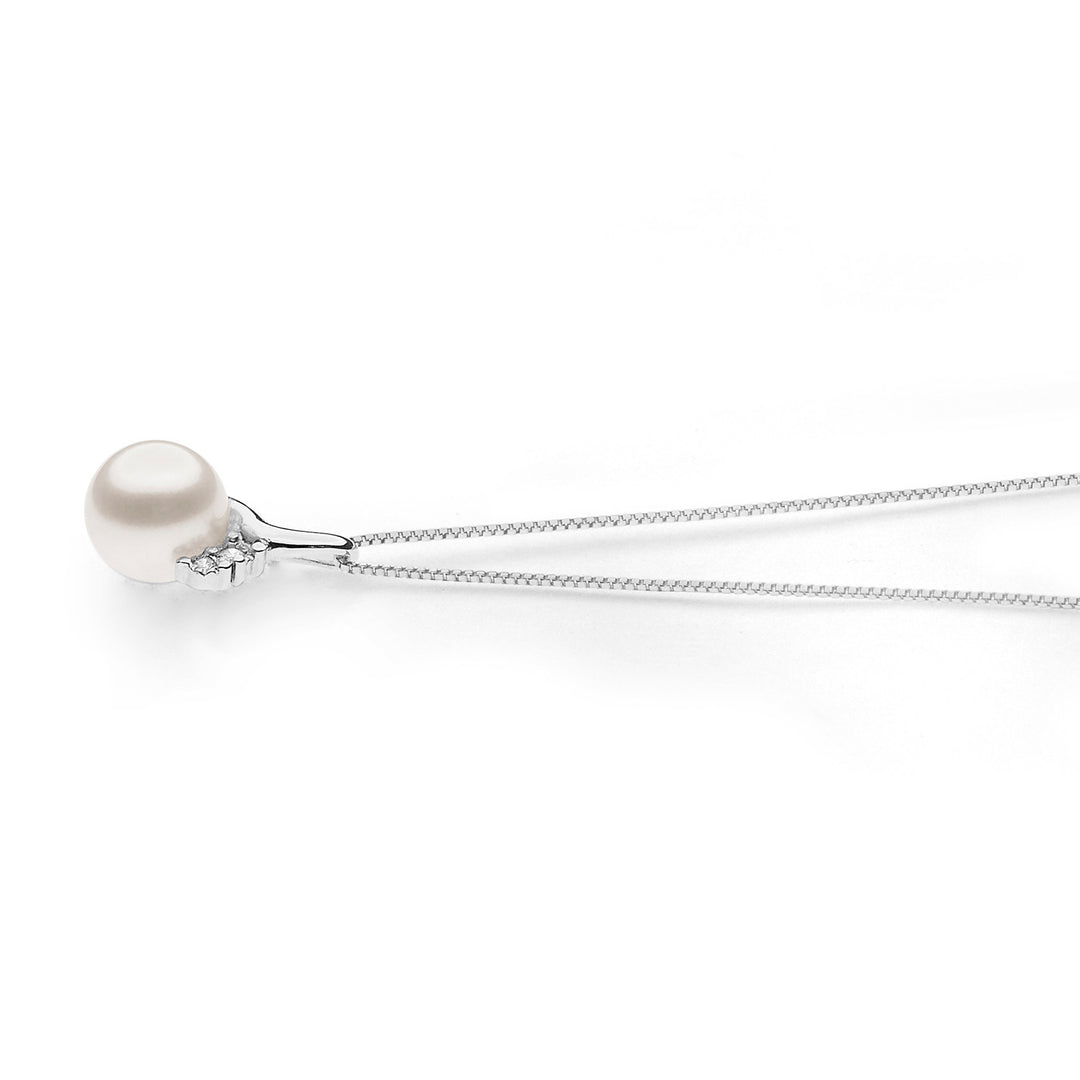 Comete gouden ketting met parels en diamanten GLP610