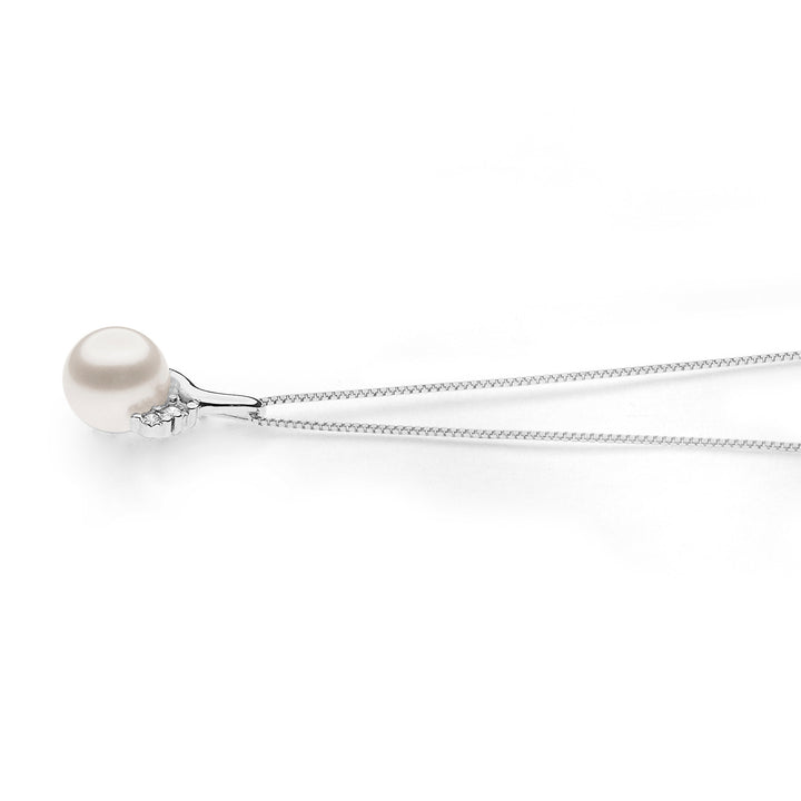 Comete gouden ketting met parels en diamanten GLP610