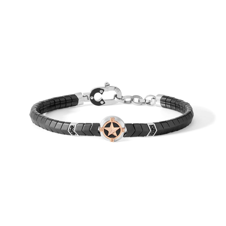Comete-Armband aus Silber und schwarzer Keramik UBR920