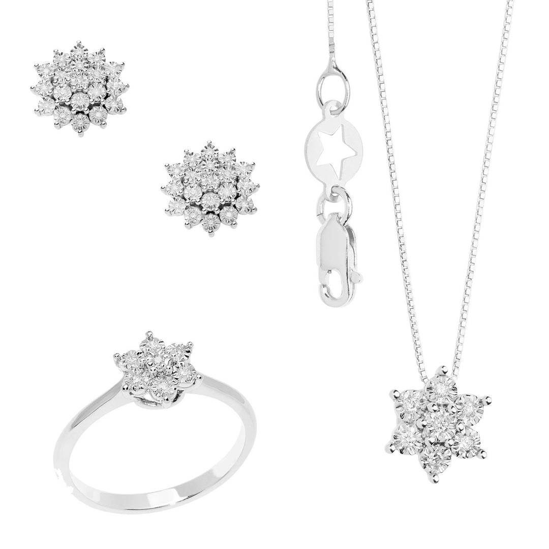 Comete ketting, ring en oorbellen in goud en diamanten Moments KIT162926651080