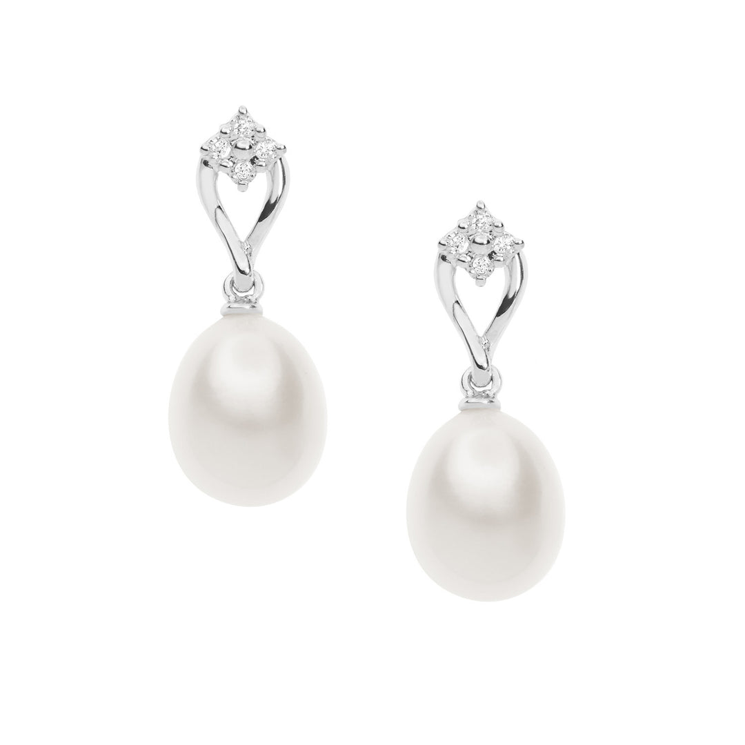 Comete Pearl Earrings in Gold and Diamonds ORP715