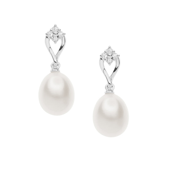 Comete Pearl Earrings in Gold and Diamonds ORP715
