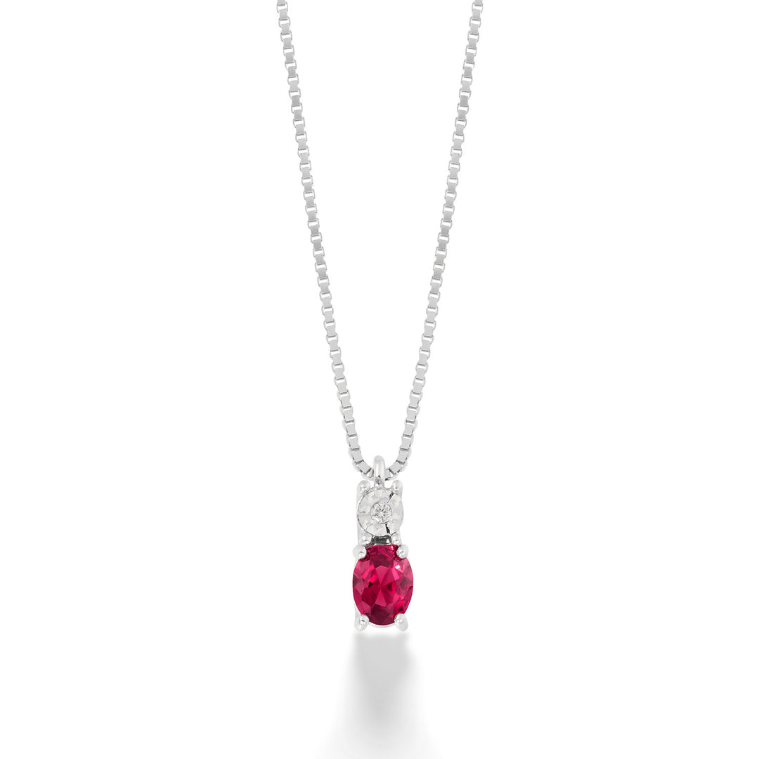 Comete-Halskette aus Gold, Diamanten und rekristallisiertem Rubin KGLB1419
