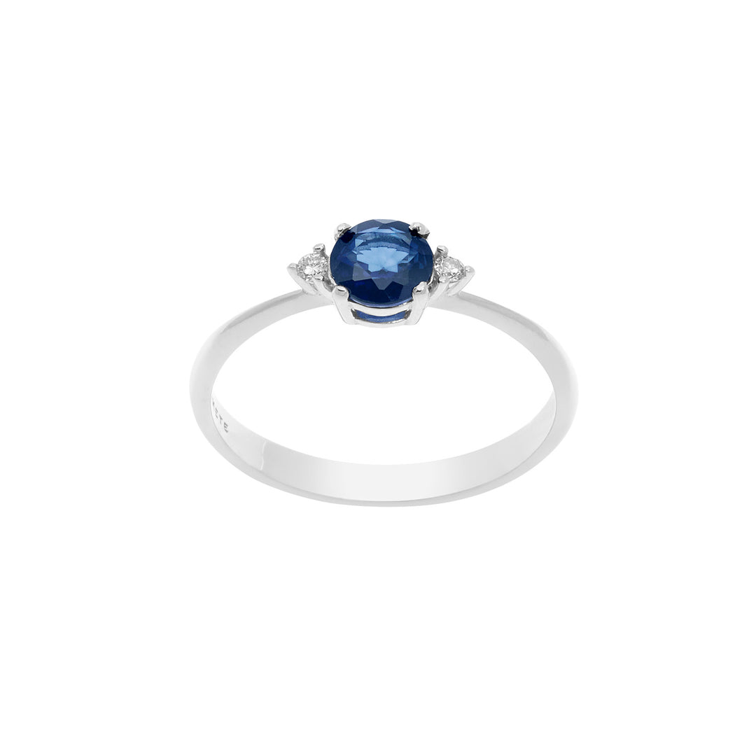 Comete Ring in Gold, Diamonds and Round Blue Sapphire ANB2483