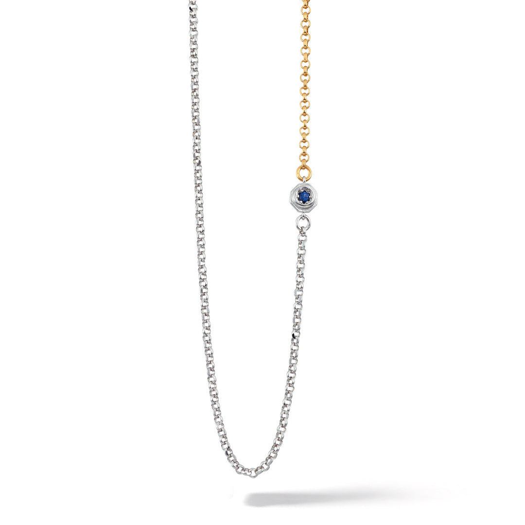 Comete Necklace in double, white and yellow silver UGL712