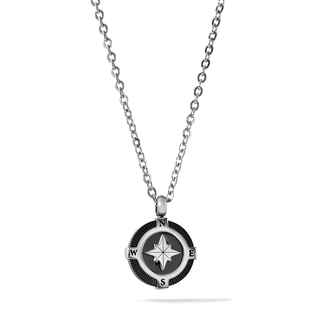 Comete Compass Rose-ketting in staal en zwart PVD UGL761
