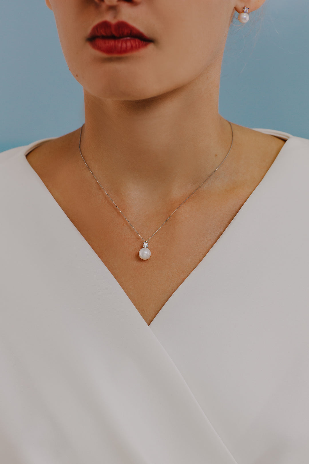 Comete Halskette Perlenlichtpunkt in Gold und Diamant GLP593