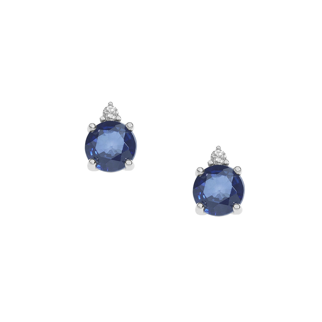 Comete Gold Earrings with Round Blue Diamonds and Sapphires ORB965
