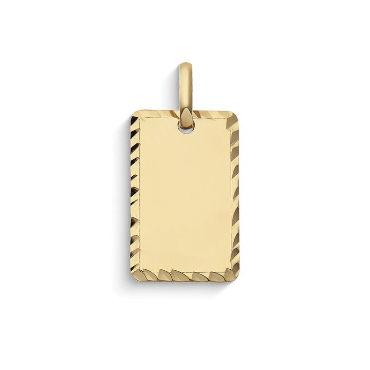 Comete Customizable rectangular pendant in 375‰ yellow gold KCOB003