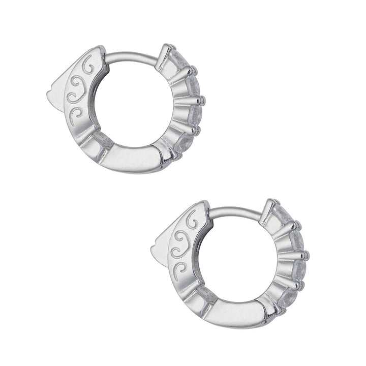 Comete Earrings in small Silver and white Zircons ORA196