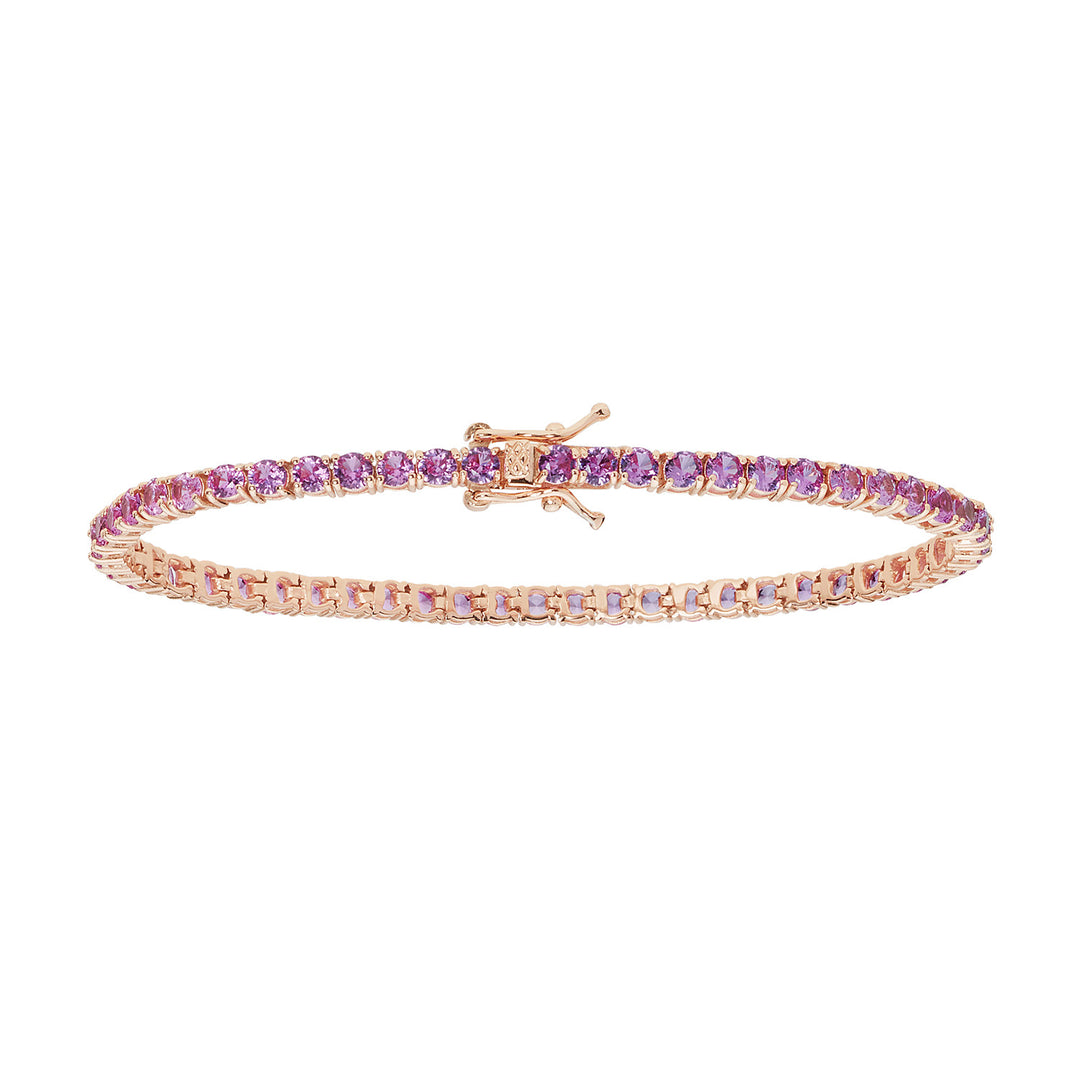 Comet Tennis in Rose Silver and Pink Zircons BRA241M16