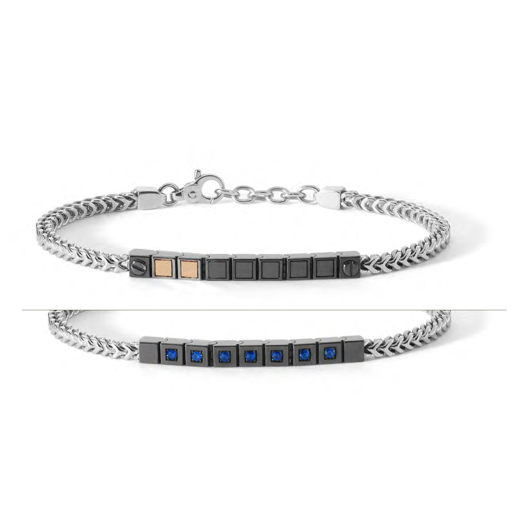 Comete Tennis Bracelet in Silver with blue zircons UBR897