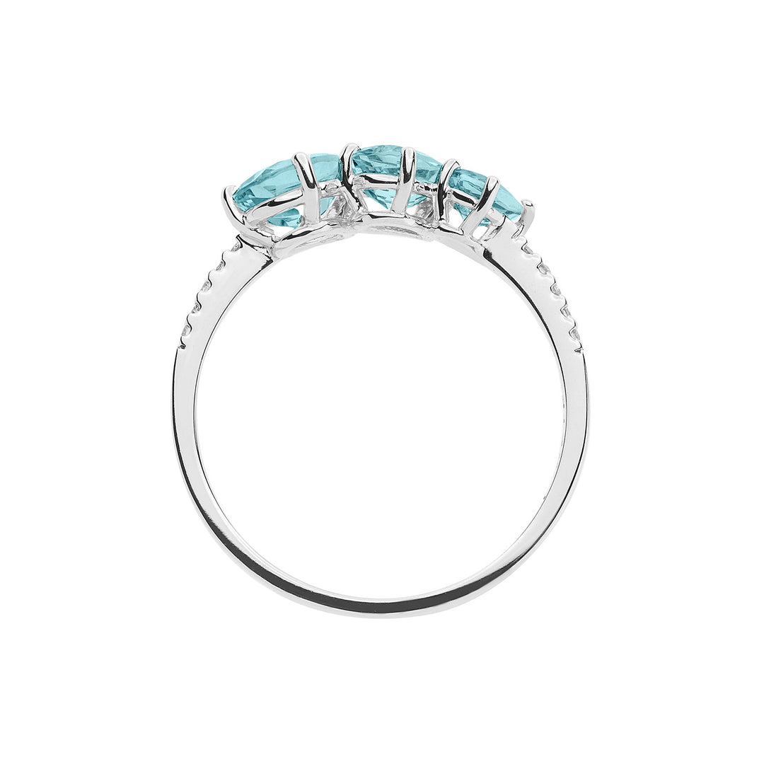 Comete gouden ring met diamanten en aquamarijndruppel ANQ329