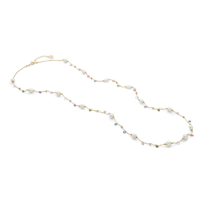 Comete 925‰ Silver Necklace with multicolor crystals and Acquadolce Pearls GLA275