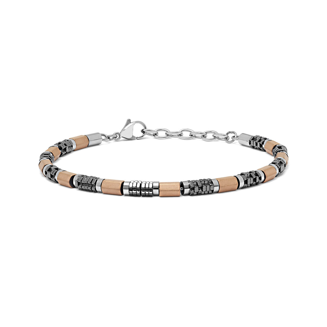 Comete Stalen armband met hematiet en rosé PVD UBR970