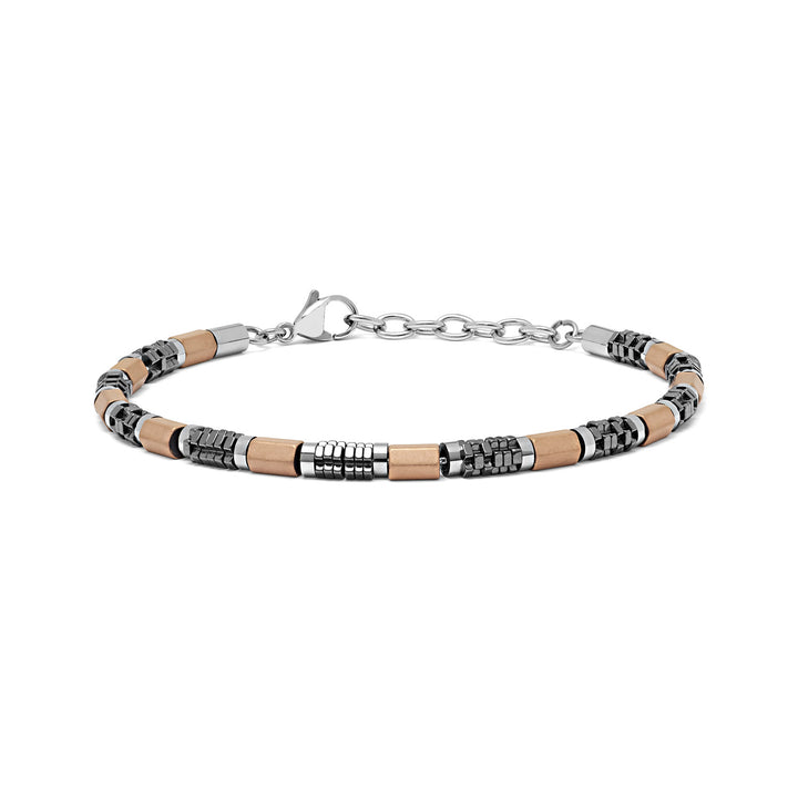 Comete Stalen armband met hematiet en rosé PVD UBR970