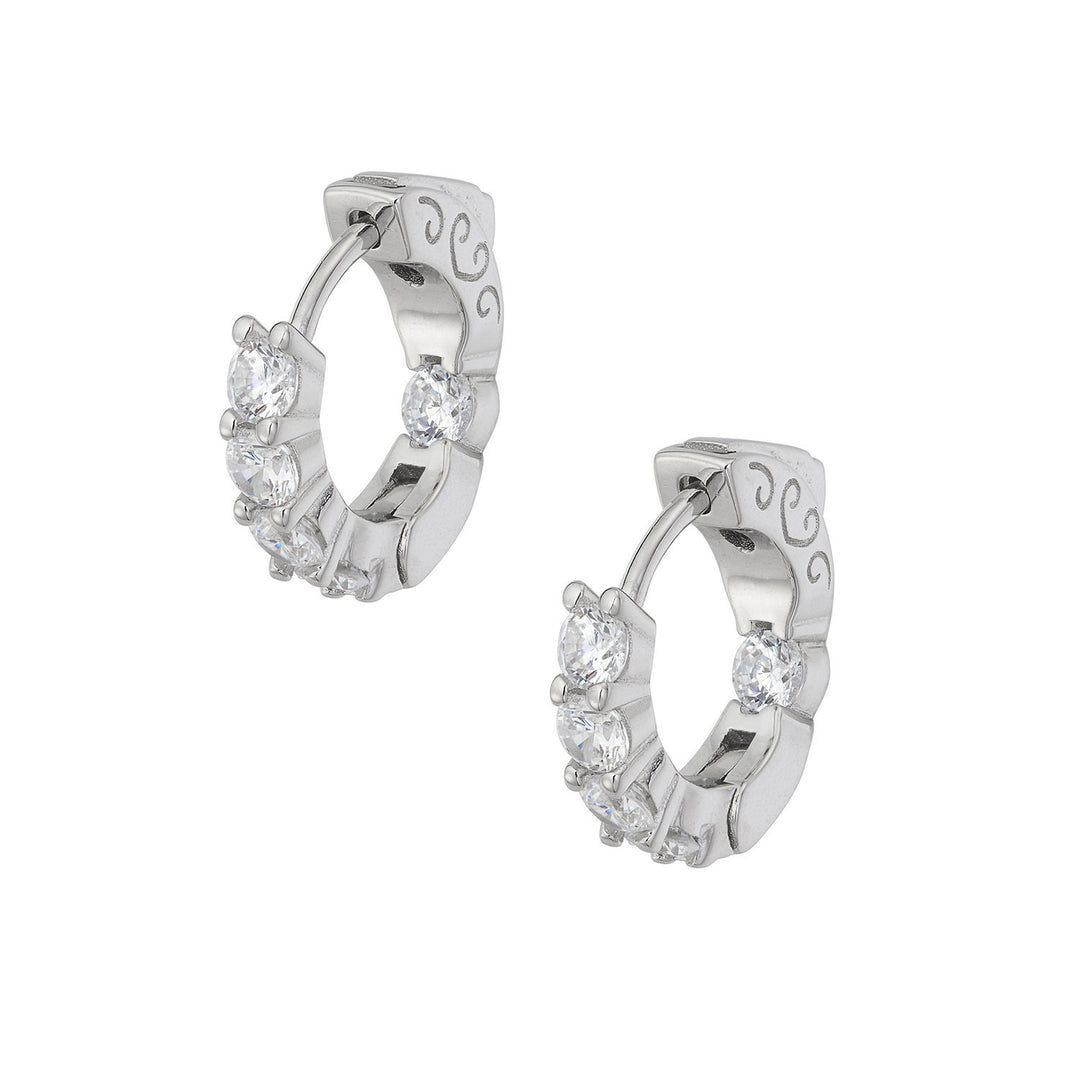 Comete Earrings in small Silver and white Zircons ORA196