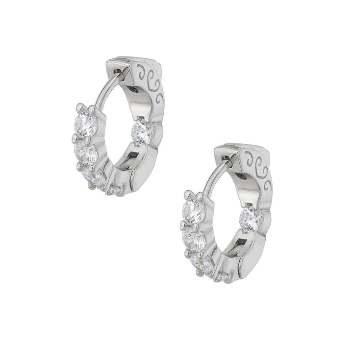 Comete Earrings in small Silver and white Zircons ORA196