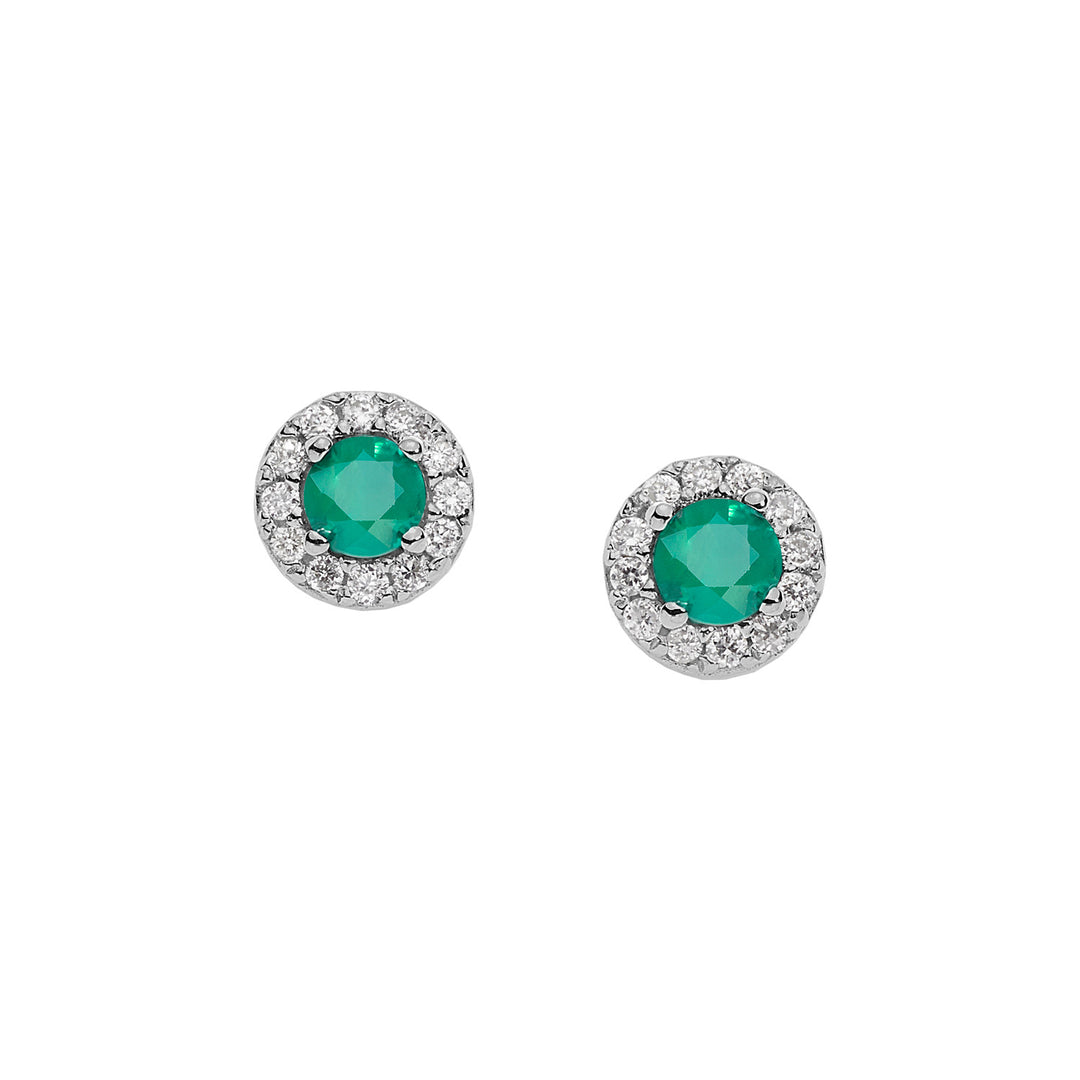 Comete Earrings in Gold and Round Emeralds ORB1118