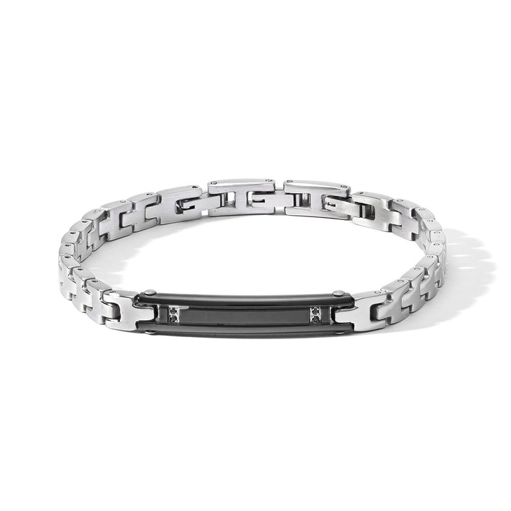 Comete-Armband aus Stahl mit PVD-Beschichtung und schwarzen Zirkonen UBR1192