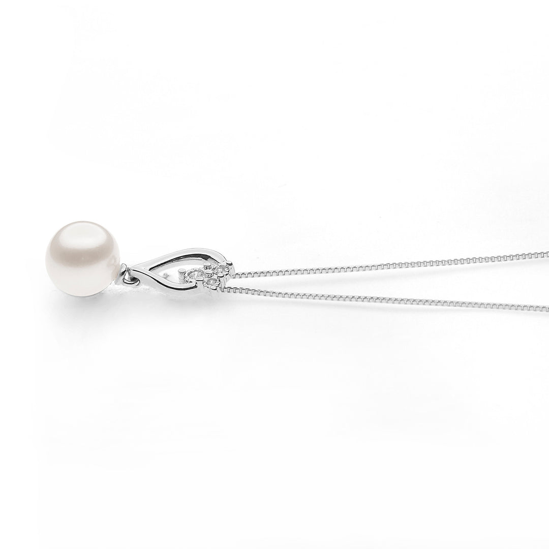 Comete choker ketting parels in goud en diamanten drop GLP611