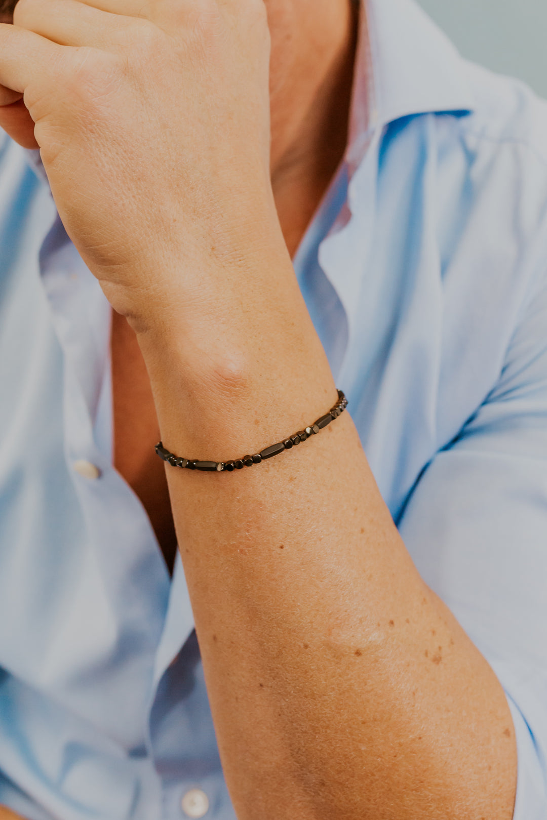 Comete Steel Bracelet with Black Hematite UBR1248