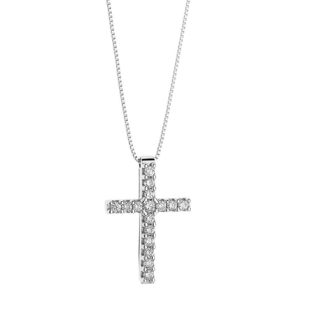 Comete gouden en diamanten kruisketting GLB1201