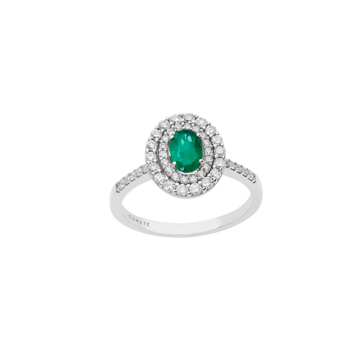 Comete-ring in goud, diamanten en ovale smaragd ANB2417S3