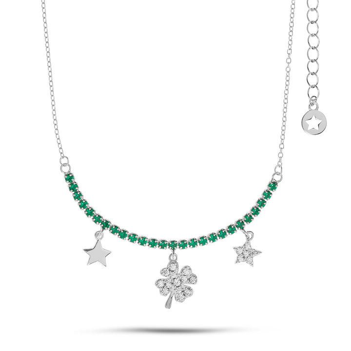 Comete tennischoker in zilver klaverblad GLA256