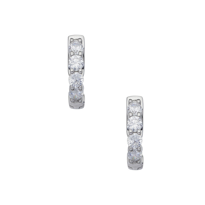 Comete Earrings in small Silver and white Zircons ORA197