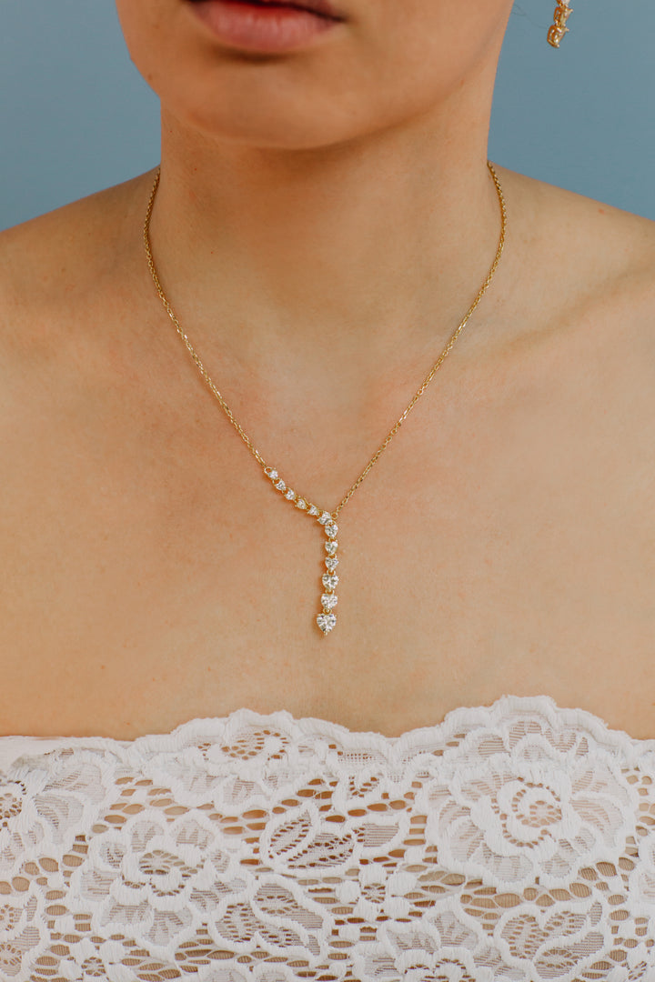 Comete Choker with hearts in degradé Silver GLA246
