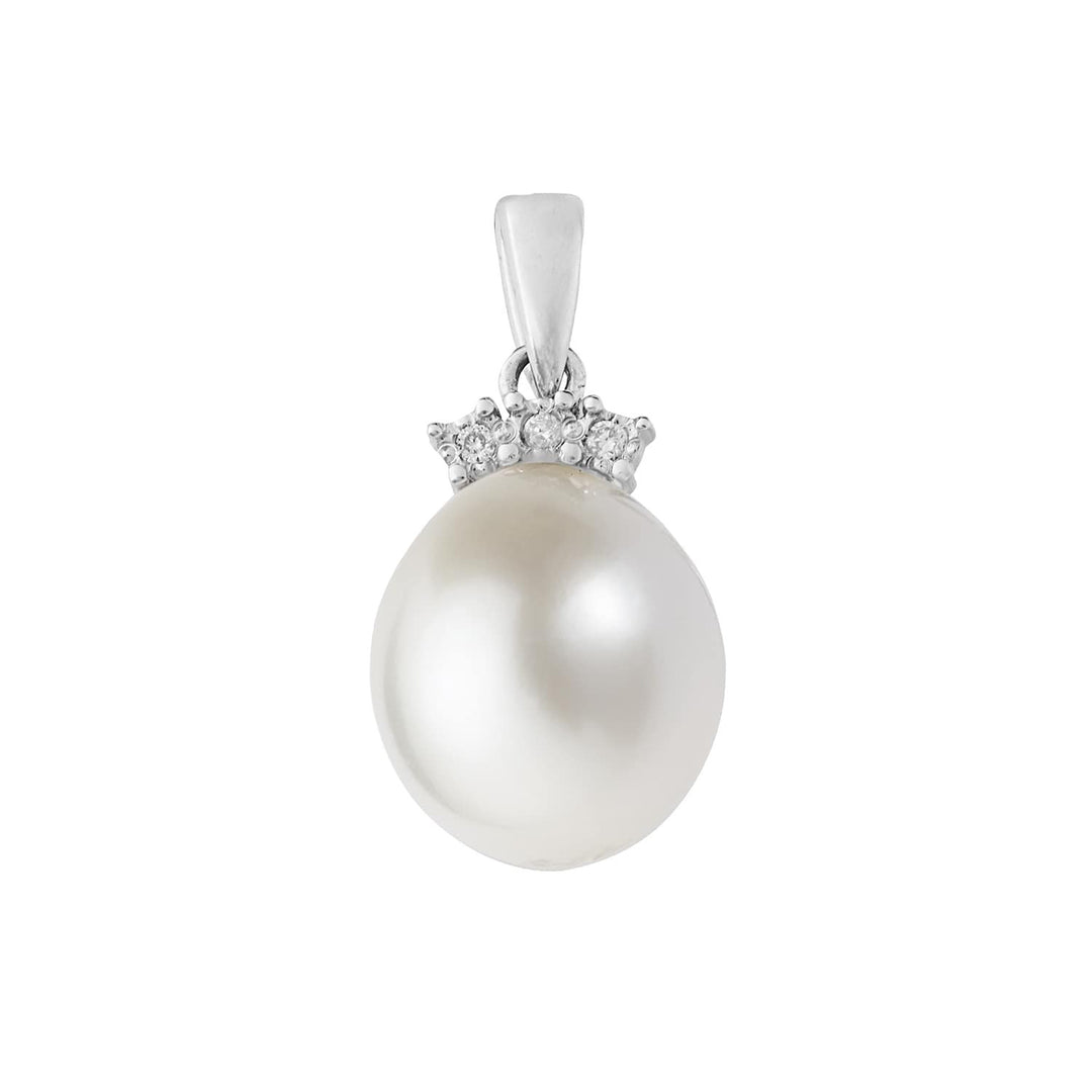 Comete-hanger in 750‰ witgoud, witte diamanten, druppelparel COP271