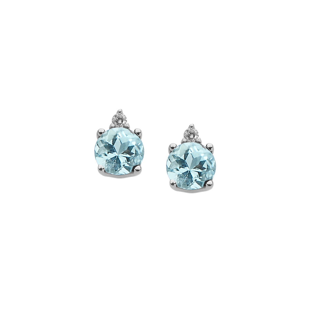 Comete-Ohrringe aus Gold, Diamanten und rundem Aquamarin ORQ229