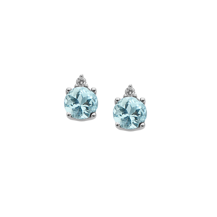 Comete-Ohrringe aus Gold, Diamanten und rundem Aquamarin ORQ229