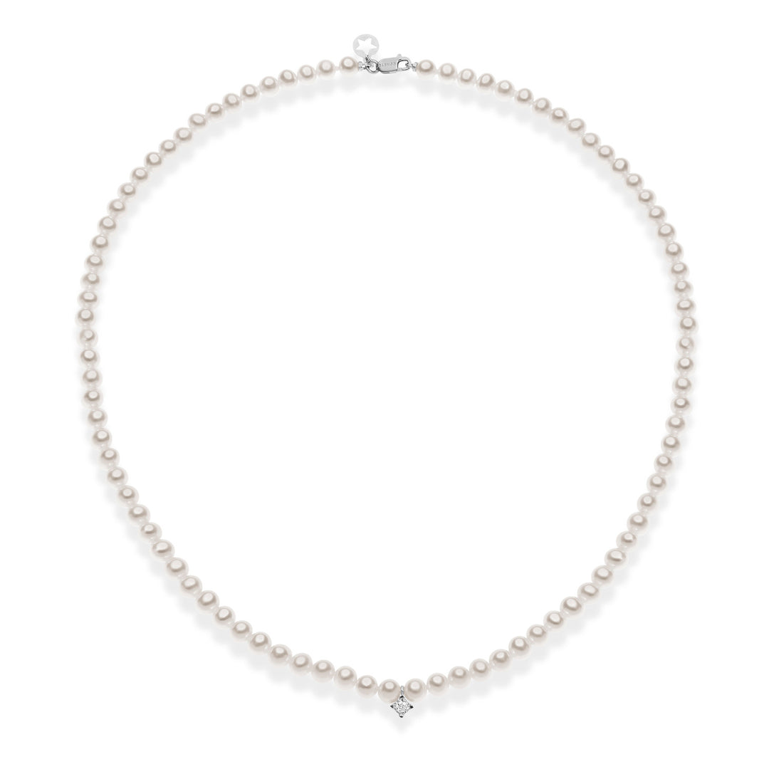 Comete Acquadolce parelketting in goud en diamant FWQ320