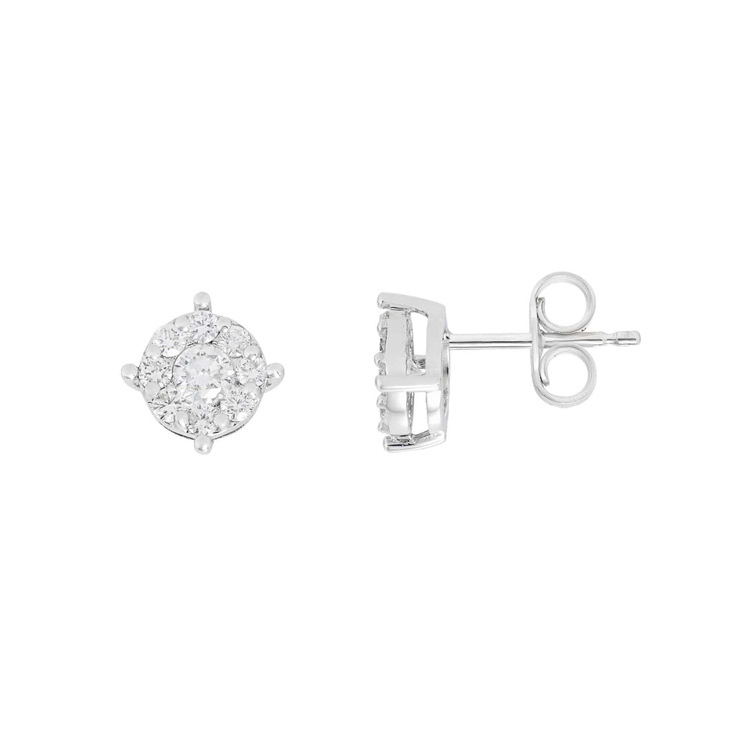 Comete Oorbellen in 750‰ witgoud en roze diamanten ORB1157