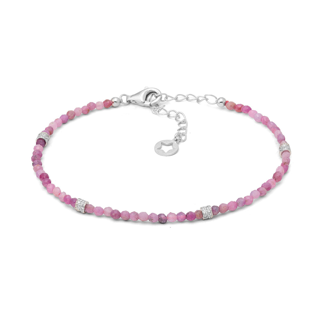 Comete-Armband aus 925‰-Silber mit Rubinwurzel und Zirkonen BRA295