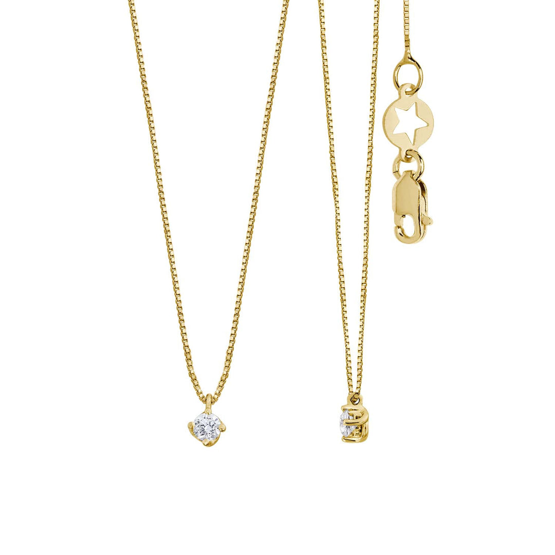 Comete-halsketting in 750‰ geelgoud met witte diamant GLB1685G