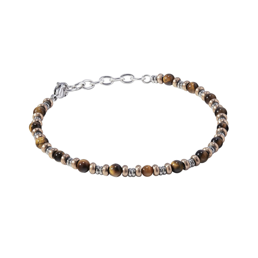 Comete-armband van staal, rosé PVD en Tijgeroog UBR1136