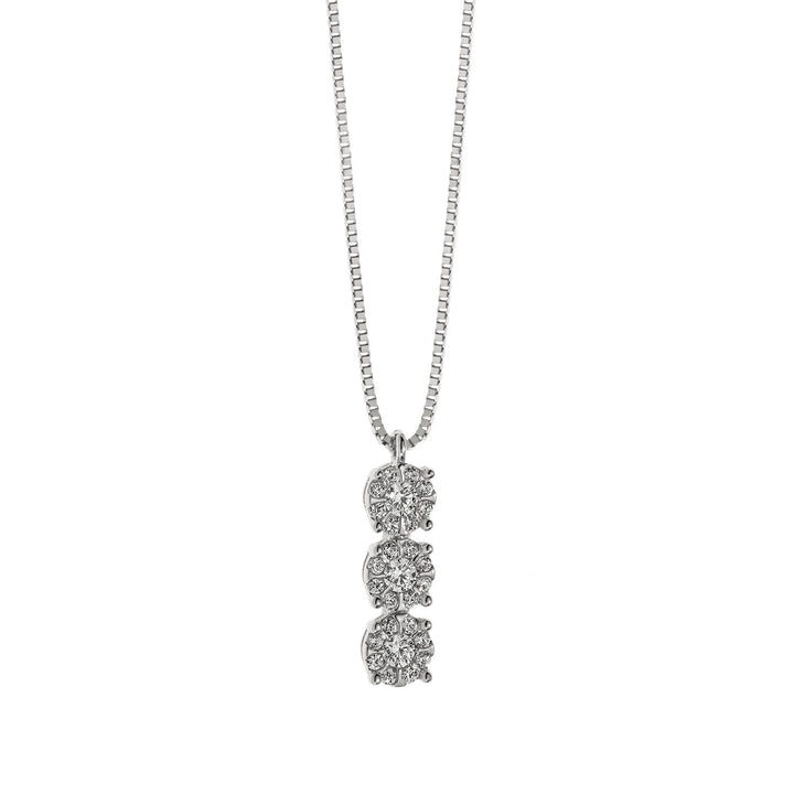 Comete-trilogieketting in roségoud met diamanten GLB1037