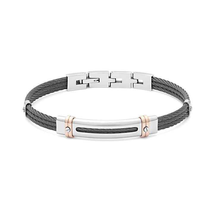 Comete UBR960 zwarte stalen en PVD-kabelarmband
