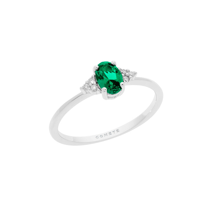 Comete Ring in Gold, Diamonds and Oval Emerald ANB2654
