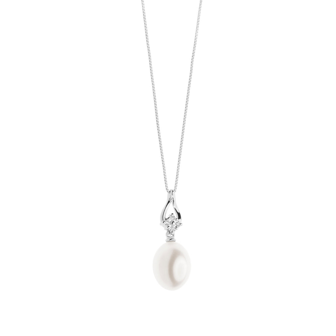 Comete-Halskette mit Perlen aus Gold und Diamanten GLP580