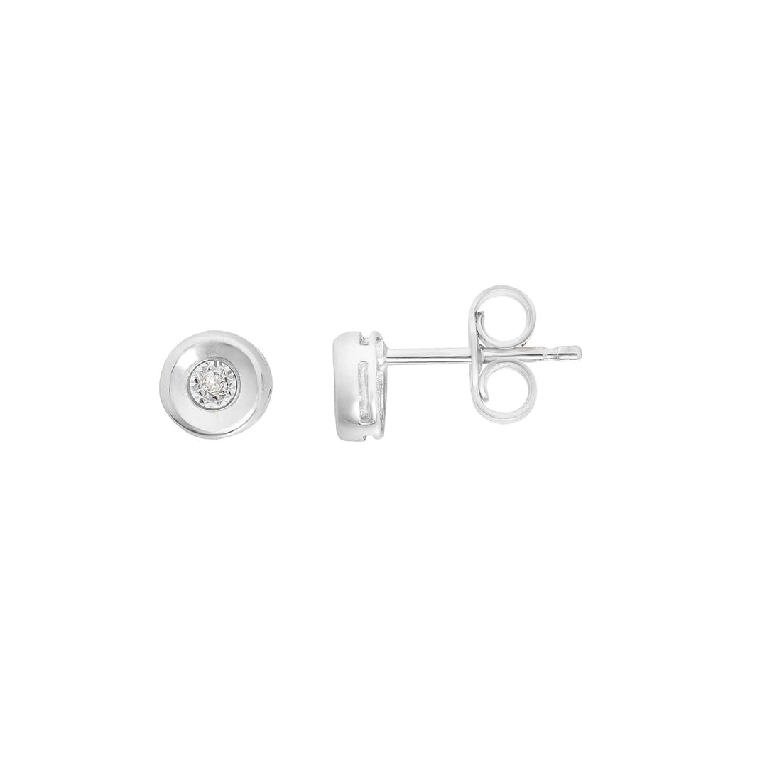 Comete Round earrings in 375‰ white gold with white diamonds KORB1004