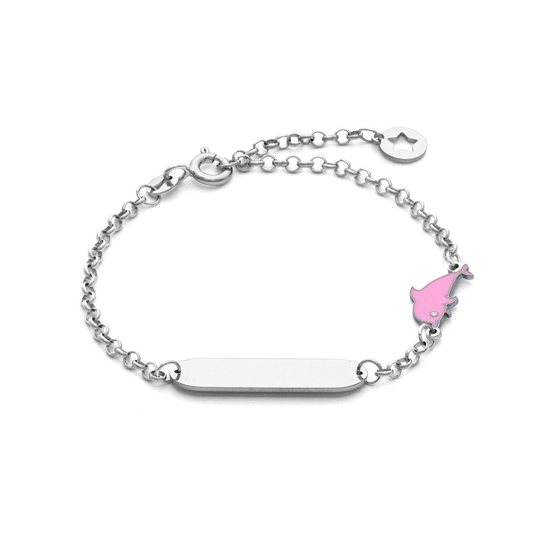 Comete Zilveren Armband met Roze Dolfijn BRA257