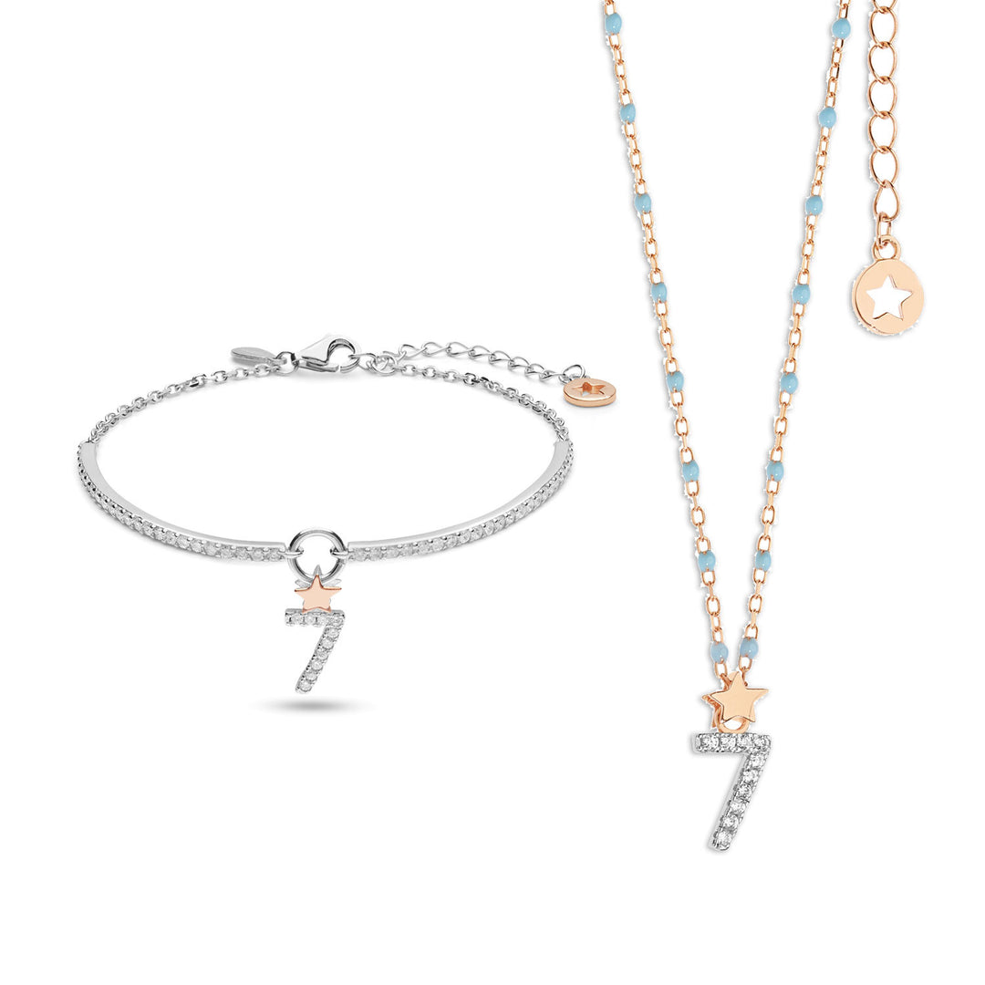Comete Necklace and bracelet in Silver number 7 KIT205209