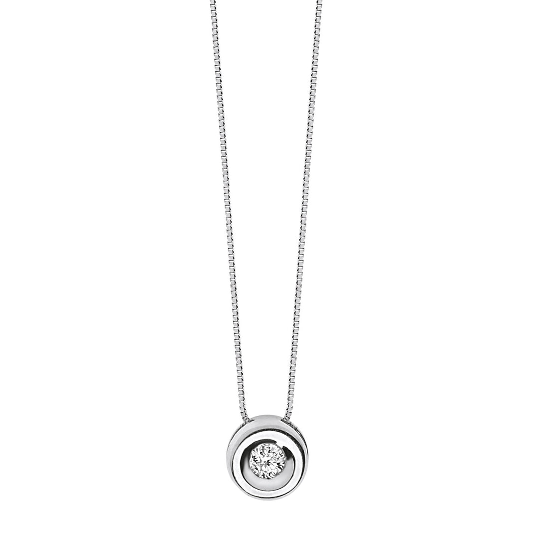 Comete Necklace Round light point in Gold and Diamond GLB1415